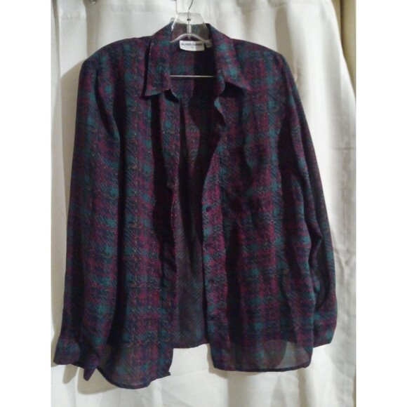 Alfred Dunner Blouse & Skirt Set Women’s 12 Plaid Button Front - Picture 5 of 11